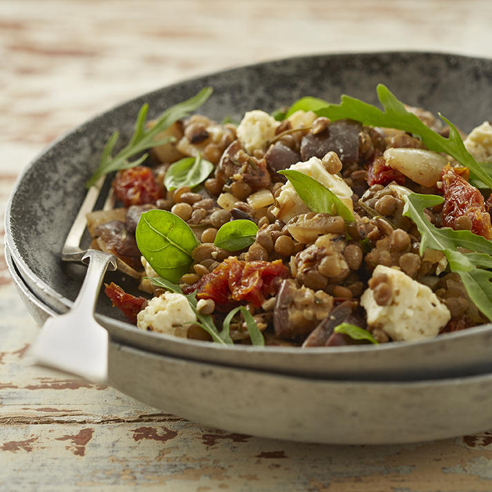 Brinjal & lentil salad